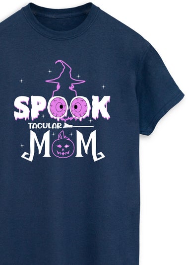 Halloween Spook Mum Navy Boyfriend Fit T-Shirt