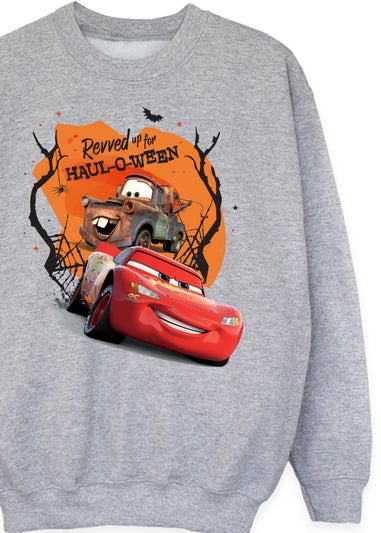 Disney Kids Heather Grey Cars Revved Up For Haul-O-Ween Sweatshirt (3-13 Years)