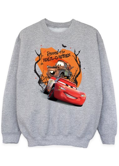 Disney Kids Heather Grey Cars Revved Up For Haul-O-Ween Sweatshirt (3-13 Years)