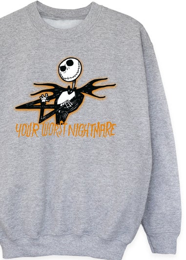 Disney Kids Heather Grey The Nightmare Before Christmas Worst Sweatshirt (3-13 Years)