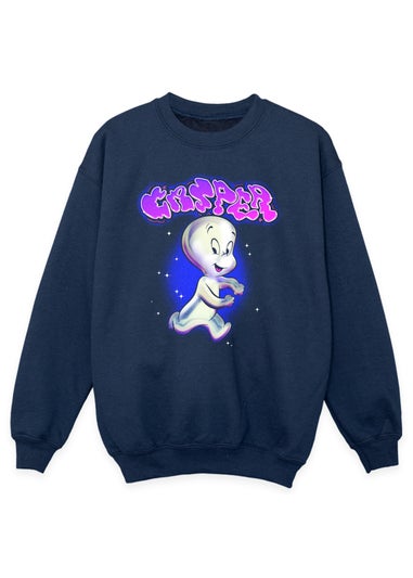 Casper Run Girls Navy Sweatshirt (3-13 Years)