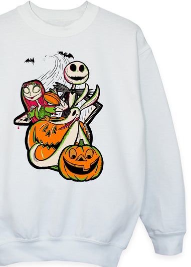 Disney Kids White The Nightmare Before Christmas Group With Pumpkin Sweatshirt (3-13 Years)