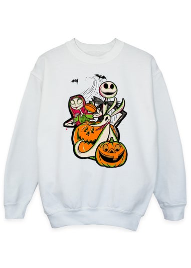 Disney Kids White The Nightmare Before Christmas Group With Pumpkin Sweatshirt (3-13 Years)