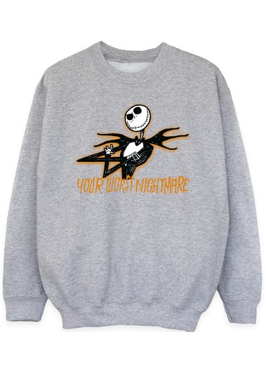 Disney Kids Heather Grey The Nightmare Before Christmas Worst Sweatshirt (3-13 Years)