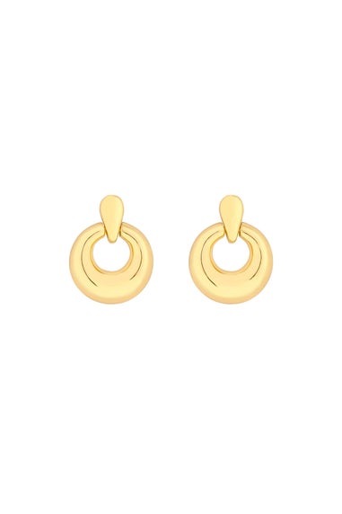 Jon Richard Gold Plated Polished Door Knocker Earrings