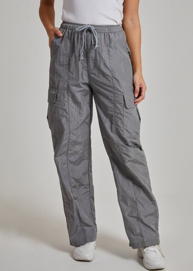 Pink Vanilla Grey Parachute Cargo Pants