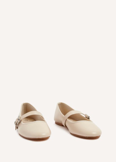 Linzi Odette Nude Faux Leather Mary Jane Pumps