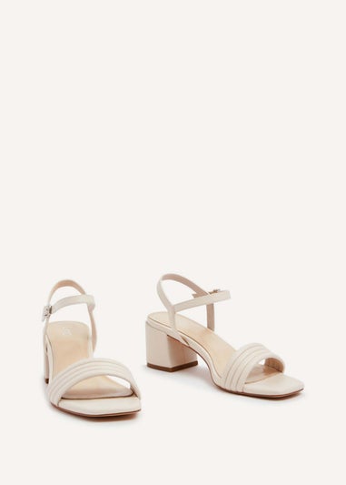 Linzi Toronto Sand Faux Leather Block Heeled Sandal