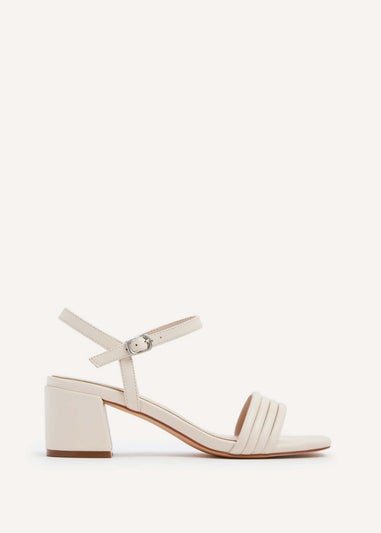 Linzi Toronto Sand Faux Leather Block Heeled Sandal