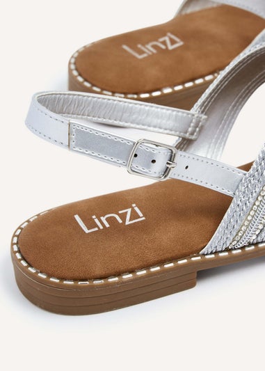 Linzi Vasvi Silver Intertwined Knitted Sandal