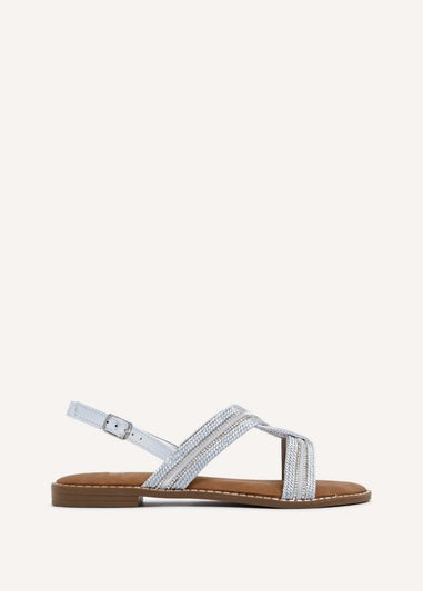 Linzi Vasvi Silver Intertwined Knitted Sandal