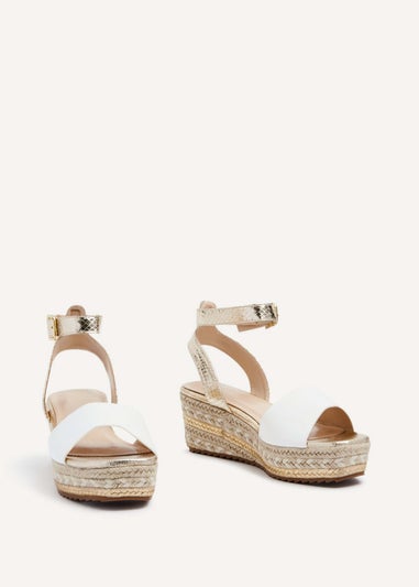 Linzi Malaga Gold Plaited Flatform Wedge Sandal