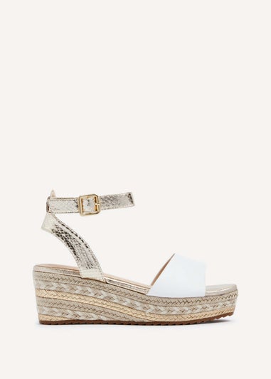 Linzi Malaga Gold Plaited Flatform Wedge Sandal