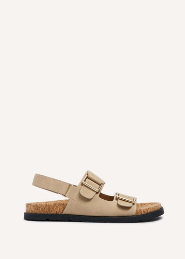 Linzi Bria Sand Faux Nubuck Cork Footbed Sandal