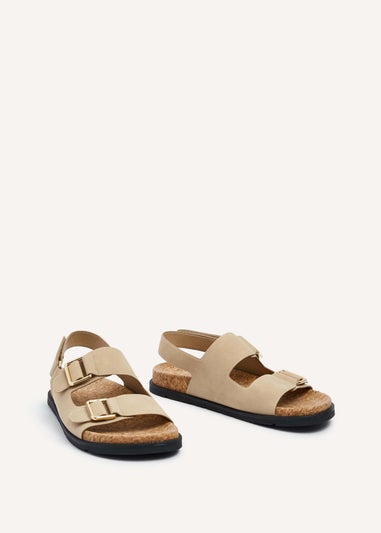 Linzi Bria Sand Faux Nubuck Cork Footbed Sandal