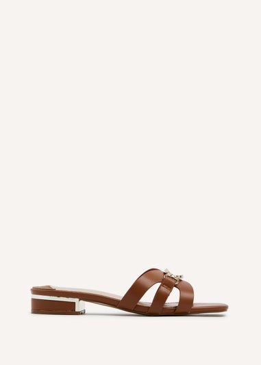 Linzi Gallery Tan Faux Leather Low Heeled Sandal