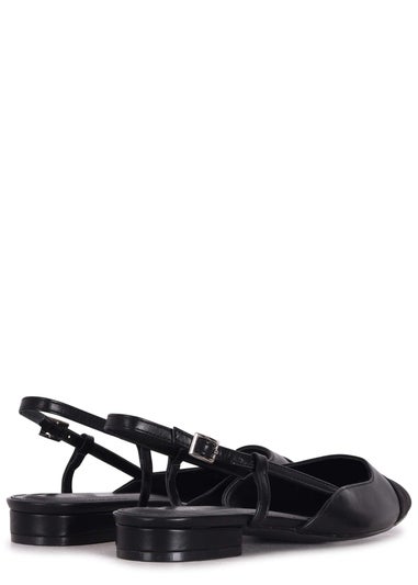 Linzi Junie Black Faux Leather Two Tone Court Shoe