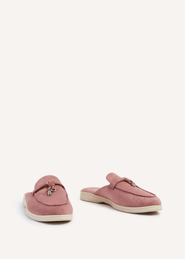 Linzi Alix Pink Faux Suede Slip On Summer Mule