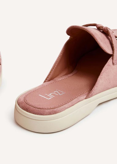 Linzi Alix Pink Faux Suede Slip On Summer Mule