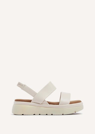 Linzi Gia Nude Faux Leather Chunky Padded Flatform Sandal