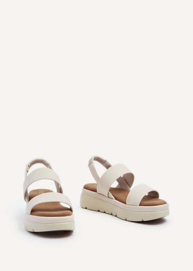 Linzi Gia Nude Faux Leather Chunky Padded Flatform Sandal