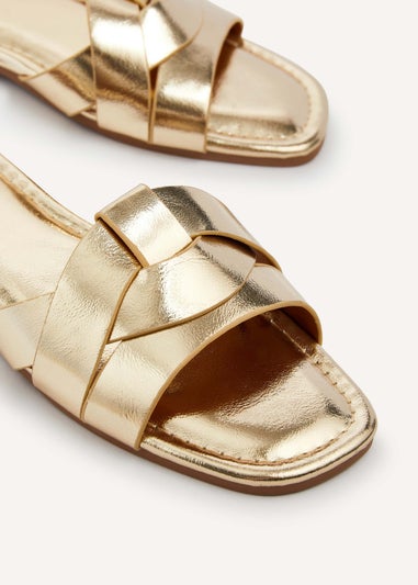 Linzi Fletcher Gold Faux Leather Slider