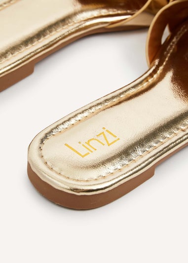 Linzi Fletcher Gold Faux Leather Slider