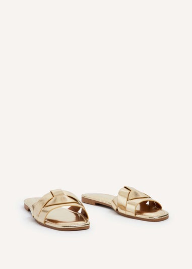 Linzi Fletcher Gold Faux Leather Slider