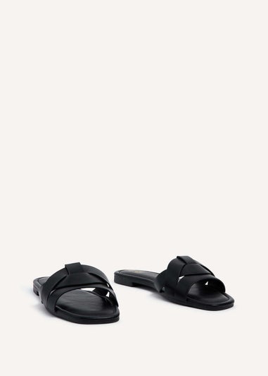 Linzi Fletcher Black Faux Leather Slider