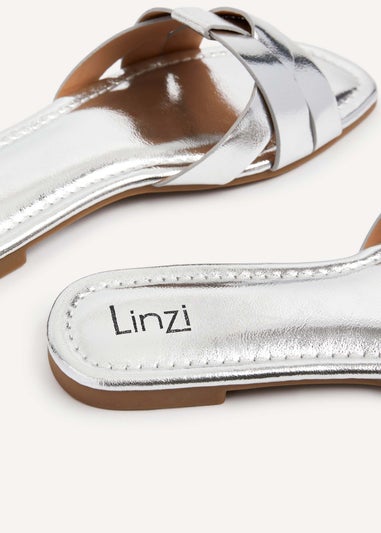 Linzi Fletcher Silver Faux Leather Slider