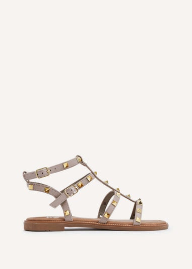 Linzi Billie Taupe Studded Gladiator Sandal