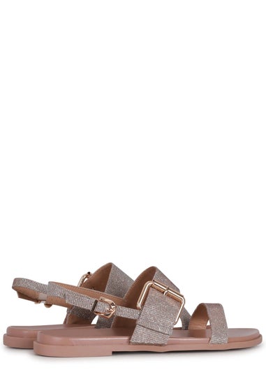 Linzi Lucille Rose Gold Glitter Two Part Sandal