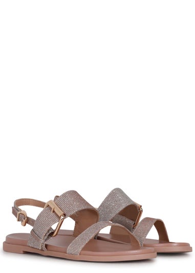 Linzi Lucille Rose Gold Glitter Two Part Sandal