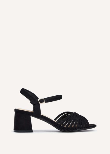 Linzi Ivy Black Suede Block Heel