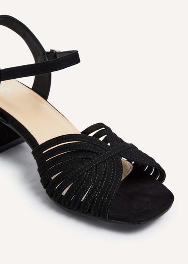 Linzi Ivy Black Suede Block Heel