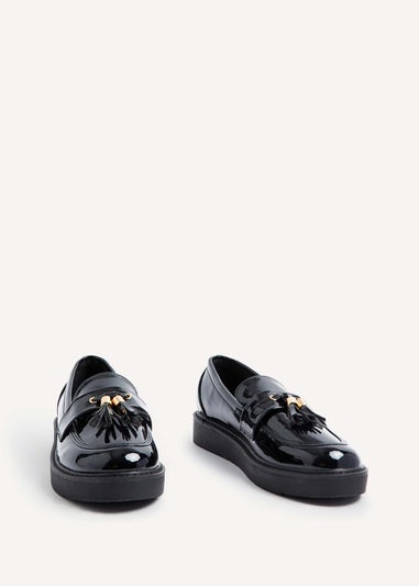 Linzi Gemina Black Faux Patent Loafer