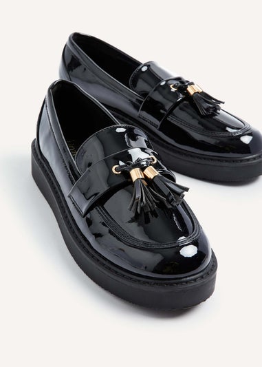 Linzi Gemina Black Faux Patent Loafer