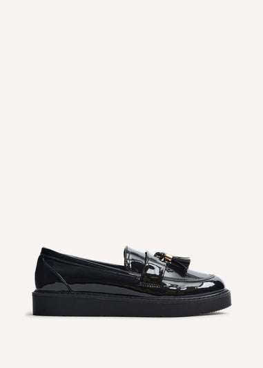 Linzi Gemina Black Faux Patent Loafer