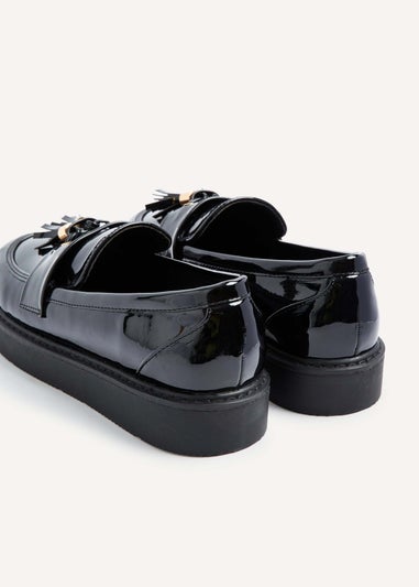 Linzi Gemina Black Faux Patent Loafer