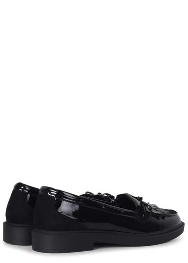 Linzi Mallo Black Faux Suede & Leather Classic Loafer