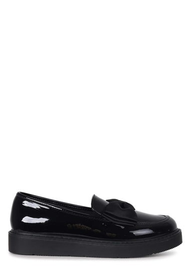 Linzi Nadia Black Faux Patent Loafer