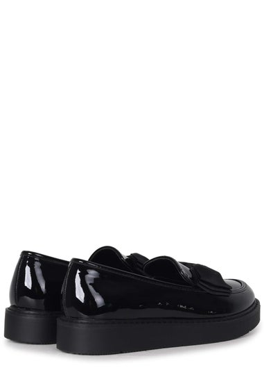 Linzi Nadia Black Faux Patent Loafer