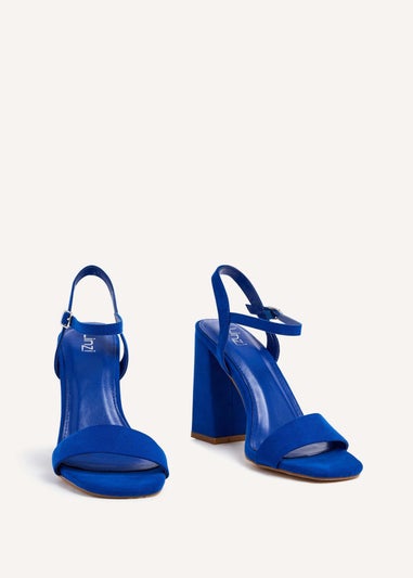 Linzi Beverley Cobalt Faux Suede Block Heeled Sandal