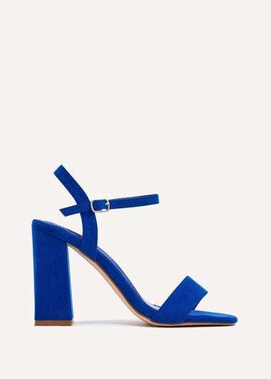 Linzi Beverley Cobalt Faux Suede Block Heeled Sandal