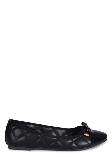 Linzi Ginnie Black Quilted Faux Leather Pump