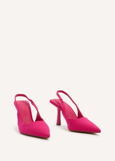 Linzi Fling Hot Pink Lycra Sling Back Court Heel