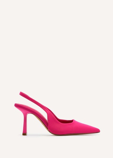 Linzi Fling Hot Pink Lycra Sling Back Court Heel