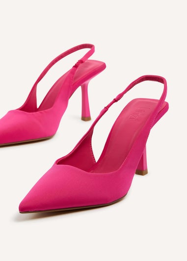 Linzi Fling Hot Pink Lycra Sling Back Court Heel