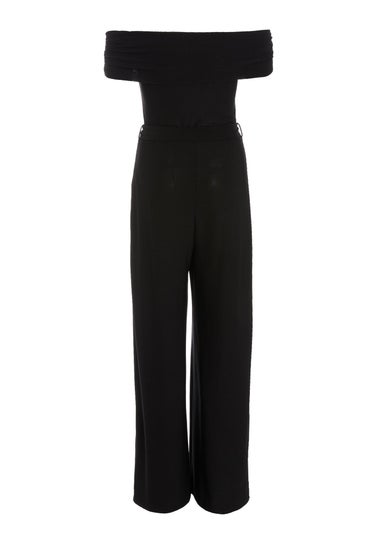 Quiz Black Bardot Palazzo Jumpsuit