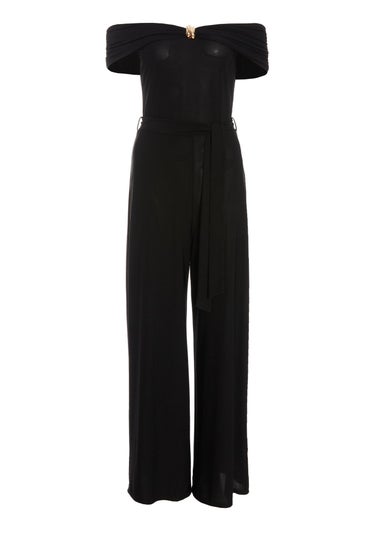 Quiz Black Bardot Palazzo Jumpsuit